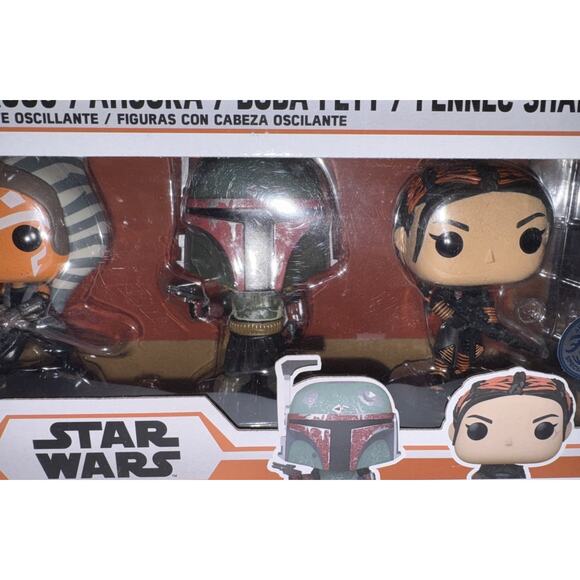 Funko POP! Star Wars - The Mandalorian Ahsoka Boba Fett Fennec 4-Pack Exclusive - Picture 3 of 13
